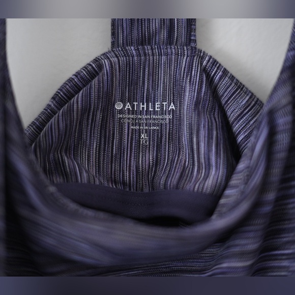 Athleta Women's XL Transcend Built-In Bra Scoop Tank Top Purple/Gray - Picture 7 of 10